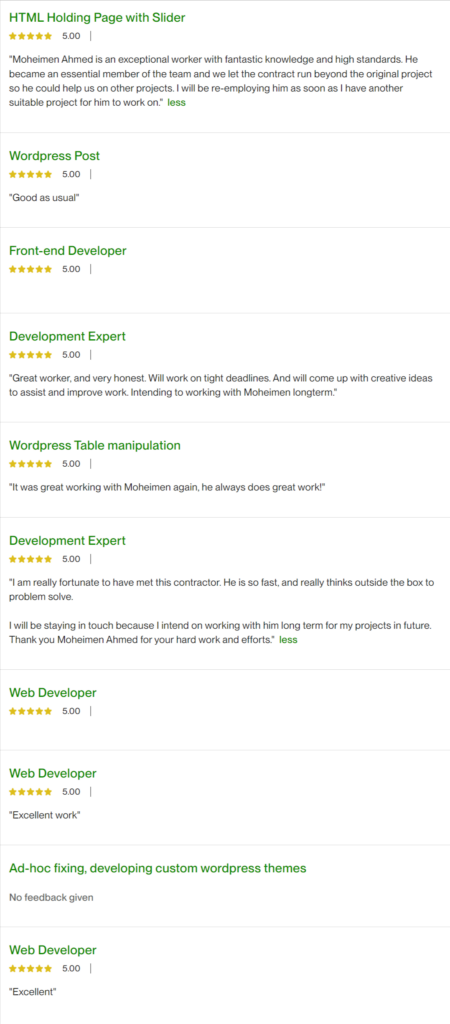 Upwork Profile - Moheimen Ahmed Upwork Profile - Moheimen Ahmed