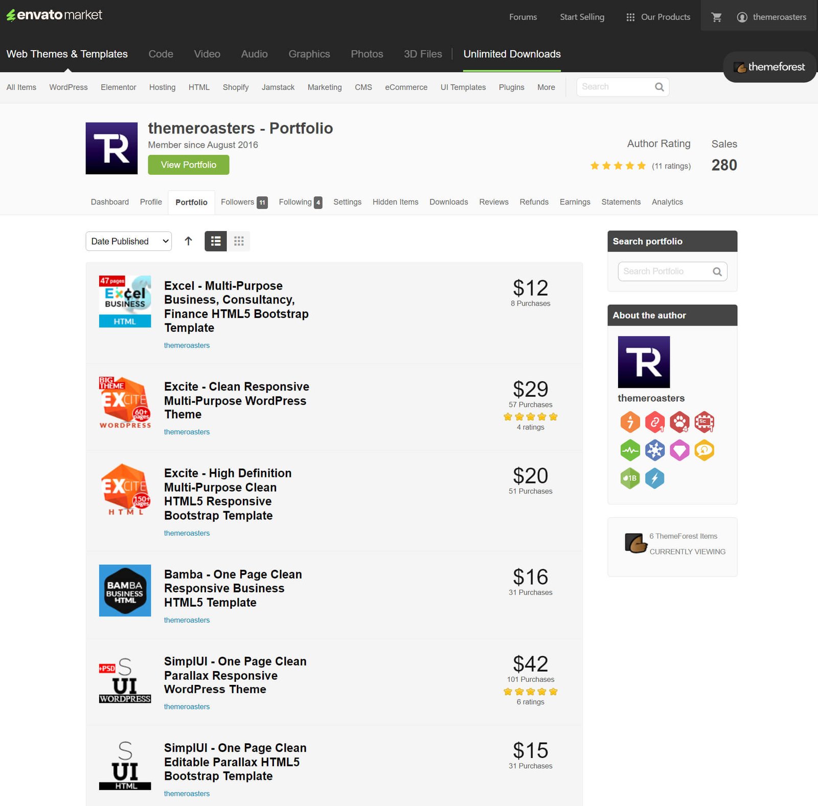 ThemeForest Profile - Moheimen Ahmed
